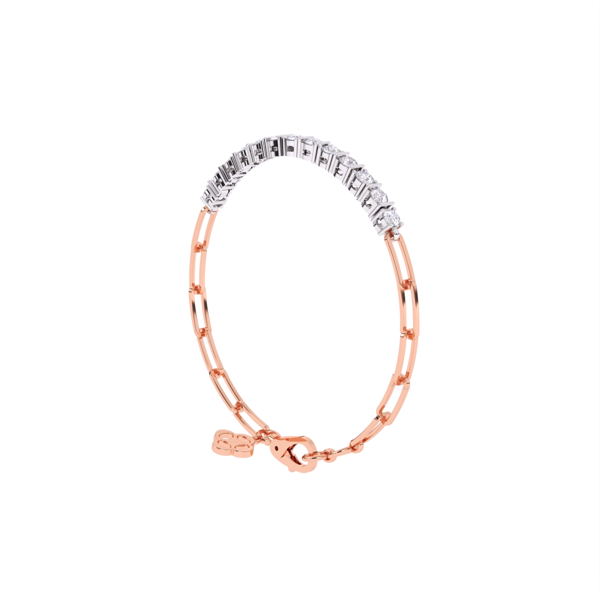 Round lab Diamond Gold Bracelet